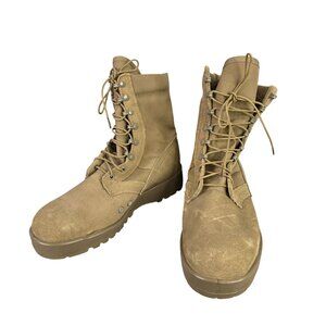 Mens Hot Weather Army Combat Boots Coyote Brown USA Made Vibram Sole Size 12W